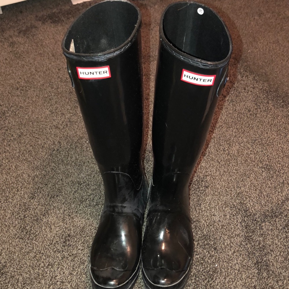 Hunter Original tall gloss rain boot sz 9